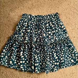 White Polkadot Green Skirt